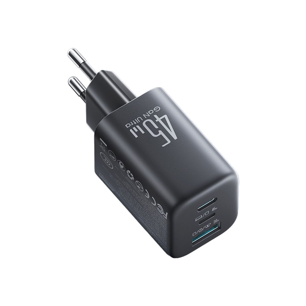 joyroom-jr-to1-45w-gan-laddare-usb-c-usb-a-lightning-svart